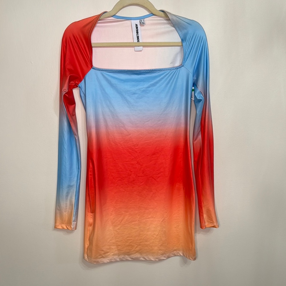 SomethingNew Emily Long Sleeve Gradient Dress NWT - Picture 1 of 5